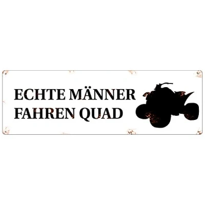 Abbildung von Interluxe METALLSCHILD Blechschild ECHTE MÄNNER Fahren Quad Hobby Freizeit Geschenk Spruch