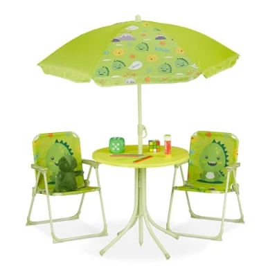 Abbildung von relaxdays Campingstuhl Camping Kindersitzgruppe mit Schirm, Monster