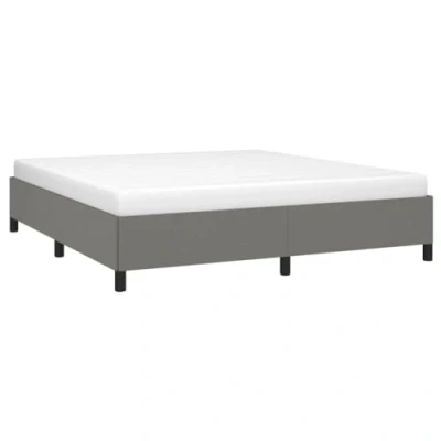 Abbildung von vidaXL Polsterbett, Bett Bettgestell mit Lattenrost, Schlafzimmerbett Doppelbett Stützbeinen, Bettrahmen Schlafzimmermöbel, Dunkelgrau 160x200cm Stoff