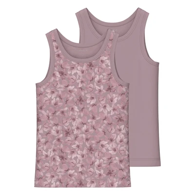 Abbildung von Name it Nmftank Flower 2 PACK Unterhemd/shirt für Kinder, Größe: 110, Mauve shadows