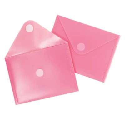 Abbildung von Craftelier 5er Pack Sortierhüllen aus Kunststoff zum Organisieren von Stanzformen und Materialien für Scrapbooking Bastelarbeiten Farbe Transparent Rosa Maße 17,5 x 13 cm (6,9&quot; 5,12&quot;)