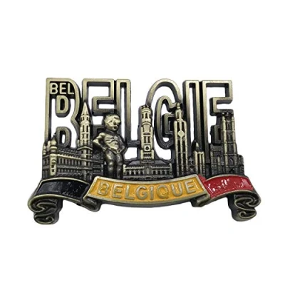 Abbildung von 3D Belgien Kühlschrank Kühlschrankmagnet Tourist Souvenirs Handgemachte Metall Handwerk Magnetische Aufkleber Home Küche Dekoration Reise Geschenk
