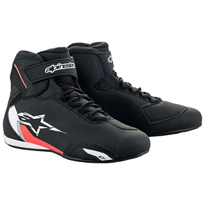 Abbildung von Alpinestars Sektor Motorradschuhe schwarz / weiß fluo rot 44 Motorradstiefel (Packung, Antistatische und Öl Benzinfeste Sohle)