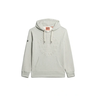 Abbildung von Superdry Embossed LOGO Graphic Kapuzenpullover, Herren, Größe: Medium, Pumice stone beige marl