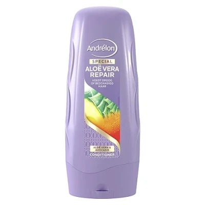 Abbildung von Andrelon Conditioner Aloe Vera Repair zur Reparatur und Pflege von strapaziertem Haar 300ml