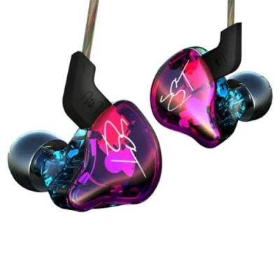 Abbildung von Yinyoo KZ ZST Bunte Hybrid Balance Armatur mit dynamischem In Ear Kopfhörer 1BA + 1DD HiFi Headset (Lila, kein Mikrofon)