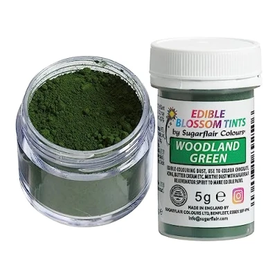 Abbildung von Sugarflair Blossom Tint Dust Lebensmittelfarbe Pulver WaldBrown Lebensmittel Farbe für Kuchenoberflächen, Zuckerpaste, Fondant, Zuckerguss, Schokolade, Buttercreme, Macarons und mehr 5g