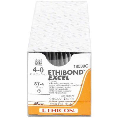 Abbildung von ETHIBOND Excel grün USP 4/0 Stärke 1 45 cm 12 Stück Folien
