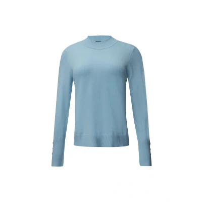 Abbildung von comma MIT Turtleneck Strickpullover, Damen, Größe: 32, Hellblau