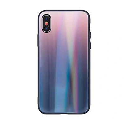 Abbildung von cofi1453® Aurora Glas Etui Silikon Hülle kompatibel mit Samsung Galaxy S20 (G980F) Hart Case TPU Handy Cover Schutz in Braun Schwarz
