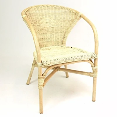 Abbildung von FRANK FLECHTWAREN Sessel, Stuhl, Rattan, Rattansessel Nature 53 x 61 GH 80 cm, Sitzhöhe 44 cm
