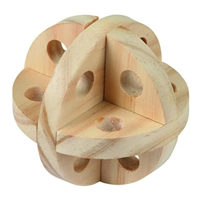 Abbildung von Kerbl Pet 82864 Spielball und Snackball für Nager Natur, Diameter 7 cm