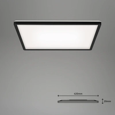 Abbildung von BRILONER Smarte LED Deckenleuchte, funktioniert mit Amazon Alexa, WiFi Lampe, Backlight Effekt, Farbtemperatursteuerung, dimmbare Deckenlampe Fernbedienung, Panel, schwarz, 42 x cm