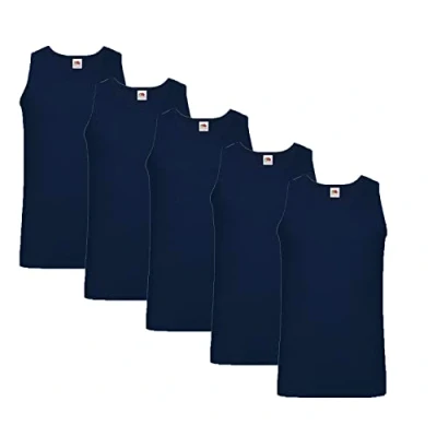 Abbildung von Fruit of the Loom Herren Unterhemd M L XL XXL 3XL 4XL auch Farbsets (5erPack), 5X DeepNavy + 1 HL Kauf Notizblock