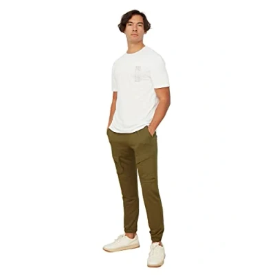 Abbildung von Trendyol, khaki Männer regelmäßige Fit Belgi und Reifen Neue Trainingsanzug, Khaki, extra groß