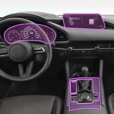 Abbildung von JCAKES Auto Innenfilm Armaturenbrett Klavierbrett Verschiebung Mittelkonsole Kratzfeste transparente TPU PPF Folie, für Mazda 3 Axela 2018 2023