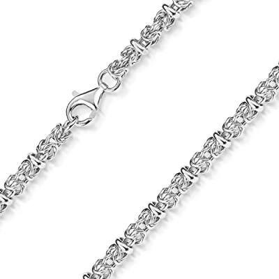 Abbildung von Materia Silberkette Damen Herren Silber Königskette 5mm 45 60cm K77, 925 Sterling Silber, rhodiniert