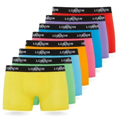 Abbildung von FM London 8PACK Fitted Hipsters Boxer Shorts Panties, Herren, Größe: XL, Neon