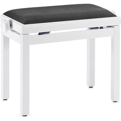 Abbildung von Stagg PB39 WHM VBK Klavierbank Weiss Matt/Velour Schwarz