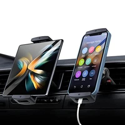 Abbildung von xuenair Neu Z Fold Halterung, 360 drehbar, Lüftungsschlitz Tablet Halterung für Auto, iPad Mini Pro Air 6 5 4 3 iPhone Samsung