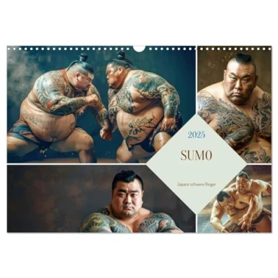 Abbildung von Sumo Japans schwere Ringer (Wandkalender 2025 DIN A3 quer), CALVENDO Monatskalender