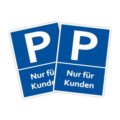 Abbildung von 2 Stück XXL Nur für Kunden Parkplatzschild 30 x 40cm Schild aus stabiler PVC Hartschaumplatte 5mm mit UV Schutz von STROBO