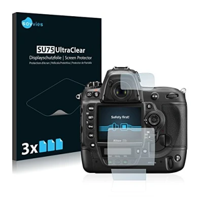 Abbildung von Savvies 6 Stück Schutzfolie für Nikon D3S Displayschutz Folie Ultra Transparent
