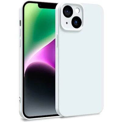 Abbildung von MyGadget Hülle kompatibel mit iPhone 14 Zweilagige Handyhülle Kameraschutz Cover Innenfutter &amp; Silikon außen Weiß