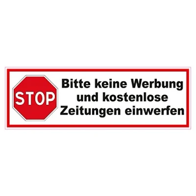 Abbildung von 3 x Aufkleber Bitte keine Werbung und kostenlose Zeitungen einwerfen Briefkasten
