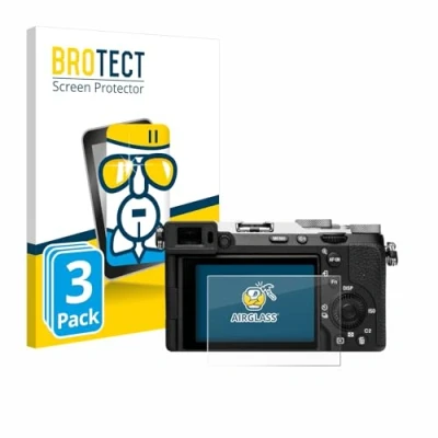 Abbildung von BROTECT Schutzglas für Sony Alpha 7C II (ILCE 7CM2) (3 Stück) Schutzfolie Panzer Folie Glas [Extrem Kratzfest 9H, Anti Fingerprint,