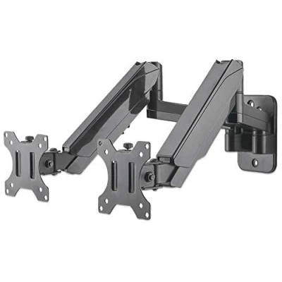 Abbildung von Manhattan 461627 Universal Wandhalterung mit Gasdruckfeder fü Zwei Monitore Halterungsarme und Kugelgelenk, geeignet für von 17&quot; bis 32&quot;* zu 8 kg pro Arm