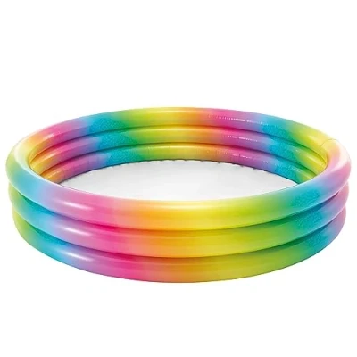 Abbildung von Kinder Schwimmen Pool Regenbogenfarbenes Planschbecken. pink