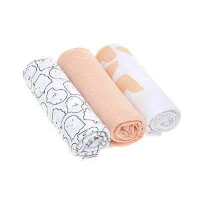 Abbildung von LÄSSIG Baby Puckdecke Spuckdecke Pucktuch Mulltuch weich kuschelig Baumwolle vorgewaschen/Swaddle &amp; Burp Blanket Little Spookies