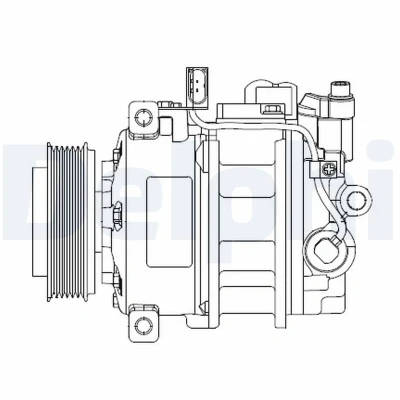 Abbildung von DELPHI CS20522 Kompressor 7SEU17 PAG 46 mit Kompressoröl VOLKSWAGEN: Transporter 5 Bus, Multivan (7HM, Kastenwagen
