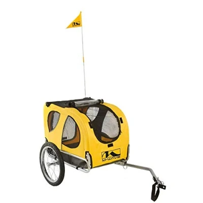 Abbildung von M Wave PET Ride Hundefahrradanhänger, Silber/Gelb, 43.5 x 68 51.5 cm