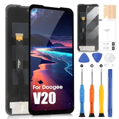 Abbildung von LCD Bildschirm für Doogee V20 Display Ersatz des Bildschirms Touchscreen Digitizer Full Assembly mit Reparaturwerkzeug Set (Schwarz)
