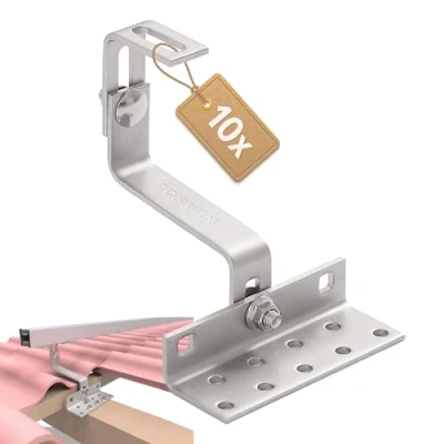 Abbildung von NuaSol 10x/50x/100x A2 Dachhaken für Photovoltaik Solarmodule Balkonkraftwerk Solarmodul Halterung, (Set, 10 tlg)