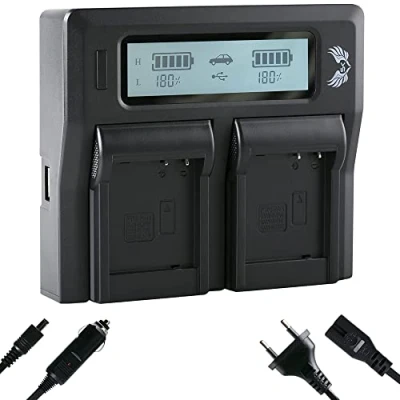 Abbildung von SK LCD Dual Doppel Akku Ladegerät für Panasonic DMW BLE9, BLE9E, BLE9GK, BLG10, BLG10E, BLH7, BLH7E und weitere
