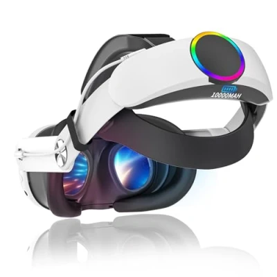 Abbildung von EVARY Elite Strap kompatibel mit Meta/Quest 3/3S, 10000mAh Akku VR Zubehör Spielzeit von 3 5 Stunden, Schnell Aufladbare Verstellbarer Kopfband, Verbesserte Komfortunterstützung und Gaming Eintauchen.
