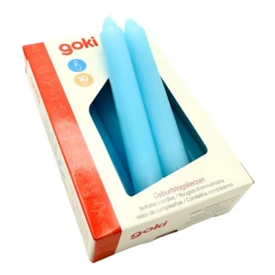 Abbildung von goki Geburtstagskerze Geburtstagskerzen Set 10 Stk. im Wachs (Set, tlg., 1), Farbe: blau