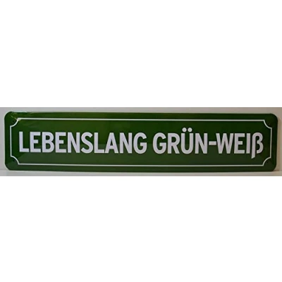Abbildung von Lebenslang Grün Weiß Blechschild Straßenschild 46 x 10 cm