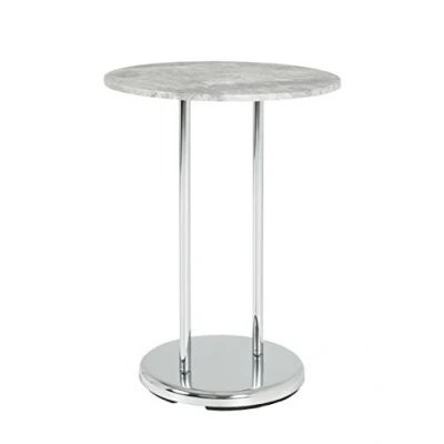Abbildung von HAKU Möbel Beistelltisch betonoptik, Chrom, MDF, Metall Maße: H 55 cm x Ø 40 cm, Style: Modern