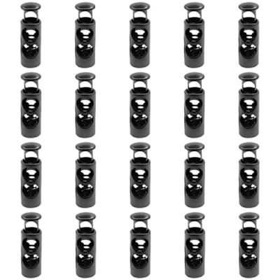 Abbildung von Gsrhzd Kordelstopper, 20 Stück Schnurschlösser, Kordelklemme, Kordelstopper 2 Loch, Schnürsenkel Stopper Metall, für Kordelzüge, Schuhringe, Rucksäcke, Kleidung, Hüte