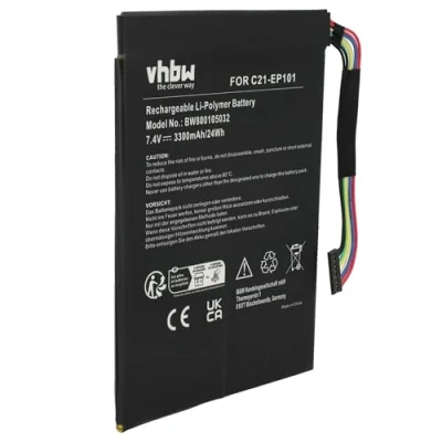 Abbildung von vhbw Akku kompatibel mit Asus Eee Pad Transformer TF101 1B135A, TF1011B141A, 1B141A Notebook (3300mAh, 7,4V, Li Polymer)
