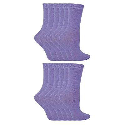 Abbildung von 12er Pack Kinder Einfarbig Socken Sock Snob Baumwolle für Mädchen und Jungen 27 30 31 34 (30 36, Lila)