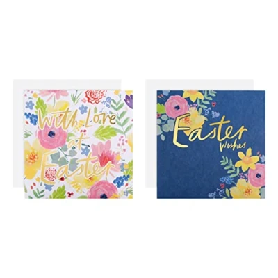 Abbildung von Hallmark Osterkarten für Wohltätigkeitsorganisationen 10 Karten in 2 Blumen Designs