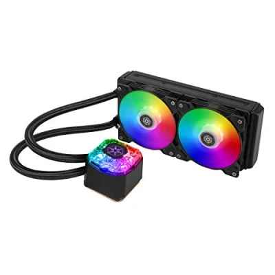 Abbildung von SilverStone Technology IceGem 240P, 240mm ARGB AIO Flüssigkeitskühler mit 2 x 120mm Lüftern, SST IG240P