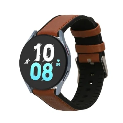 Abbildung von kwmobile Uhrenarmband Sportarmband für Samsung Galaxy Watch 5 / Pro 6 6, Leder Fitnesstracker Ersatzarmband Uhrenverschluss