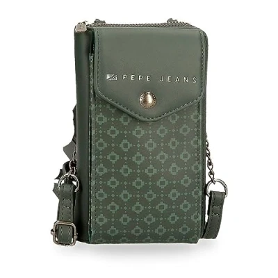 Abbildung von Pepe Jeans Bethany Messenger Tasche, klein, grün, 11 x 20 4 cm, Kunstleder, Talla única, Kleine Umhängetasche, one size, Umhängetasche