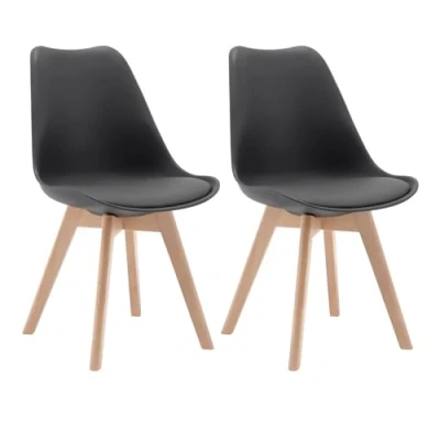 Abbildung von WOLTU BH29gr 2 x Esszimmerstühle 2er Set Esszimmerstuhl Design Stuhl Küchenstuhl Holz, Grau